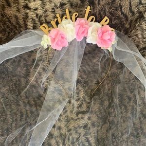 Bride to be floral veil headband